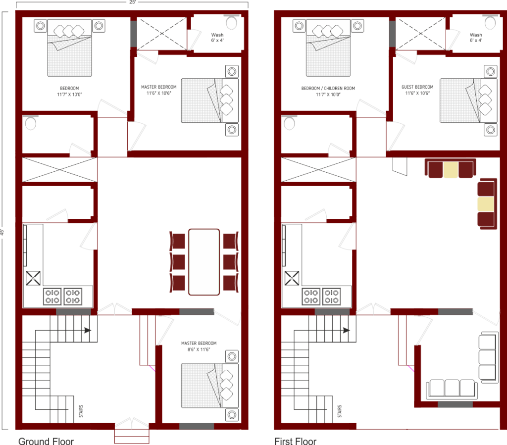 5 MARLA HOUSE PLAN DOUBLE STORY