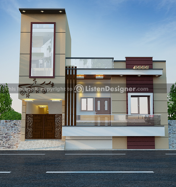 house front design indian style J