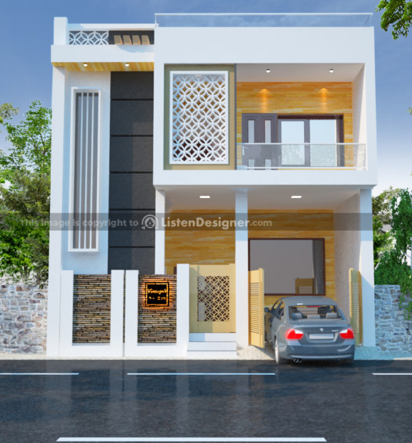 house front design with car parking indian style