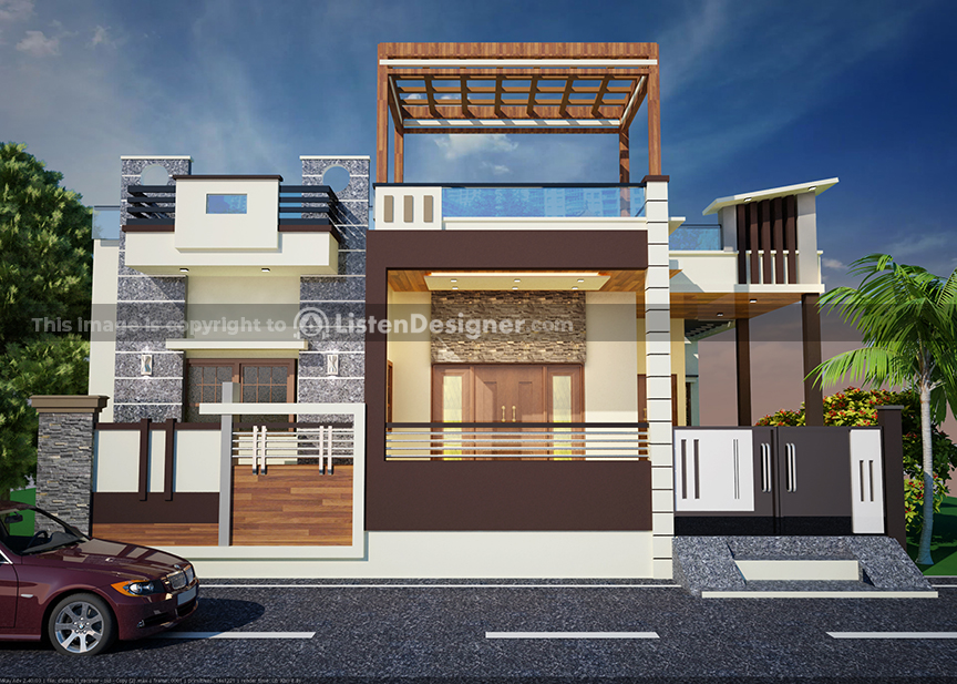 house front design indian style k
