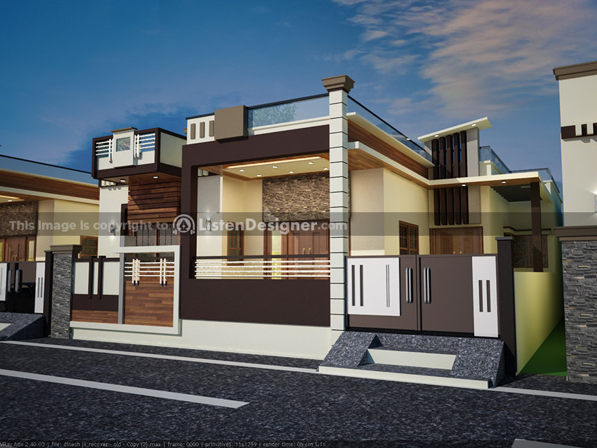house front design indian style l