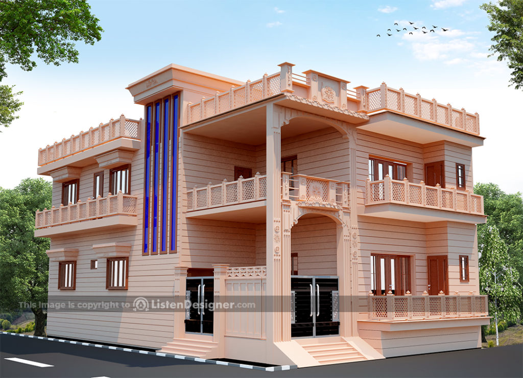 House Designs Indian Style 2 Floor Bright And Varied Colours Are The   House Front Design Indian Style Jodhpur Stone House 1024x740 